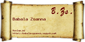 Babala Zsanna névjegykártya